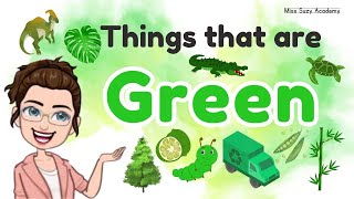 THINGS THAT ARE GREEN  Learning Colors for Kids  Green Color Objects [upl. by Lebam800]