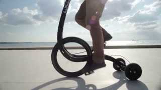 Halfbike II is a pedalpowered vehicle designed to improve the riders balance [upl. by Ylus]