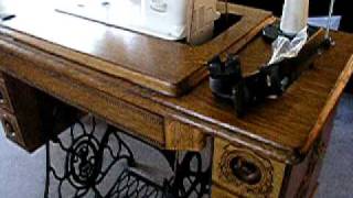 Janome 712T in a Treadle Cabinet [upl. by Odlanra37]