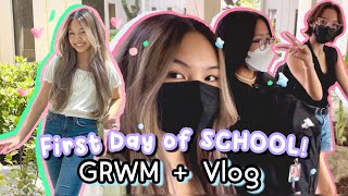 FIRST DAY OF SCHOOL GRWM  Vlog [upl. by Nnaer]