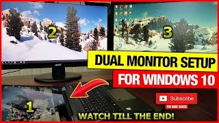 How To Connect Two Monitors To One Laptop Windows 10Best amp Easiest way [upl. by Ynoyrb]