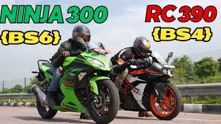 Kawasaki Ninja 300 BS6 vs KTM RC390 BS4 Drag Race [upl. by Gilburt]