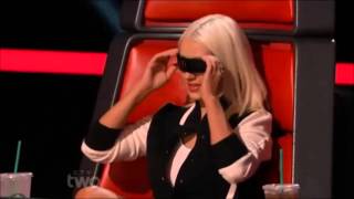 Christina AguileraThe voice 5  Funny moments [upl. by Niehaus736]