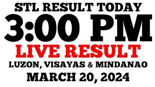 STL Result Today 3PM Draw March 20 2024 STL Luzon Visayas and Mindanao LIVE Result [upl. by Iraam]