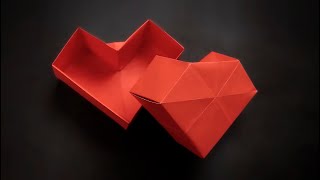 Origami Heart Box With a Lid  How to Fold [upl. by Iaoh20]