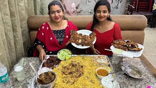 Maa Sirisha 15kg weight lose ki Mutton Mandi biryani combo party [upl. by Fish]