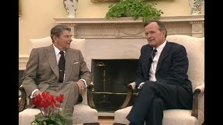 President Reagan Greets PresidentElect George Bush at White House on November 9 1988 [upl. by Voltmer]