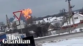 Huge fireball as Russian military plane crashes in Belgorod [upl. by Radek]