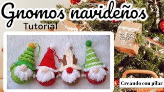 adornos navideños a crochet parte 2 gnomo navidad tutorialcrochet [upl. by Donnelly543]