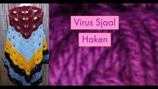 Haak Tutorial Nederlands  VirusSjaal haken 9 [upl. by Nylrehs]