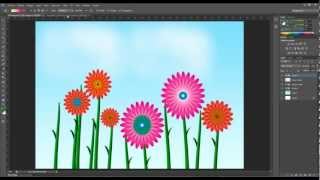 TutoriaL PHOTOSHOP Crear flores con patrones [upl. by Evatsug]