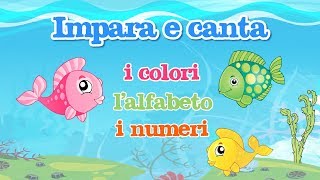 Impara con gli amici pesciolini i colori lalfabeto e i numeri  canzoni MelaEducational [upl. by Hilten]