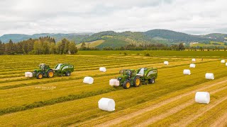 Silage in Norway  2X McHale  Loe  Lilleås Maskin  John Deere [upl. by Basso]