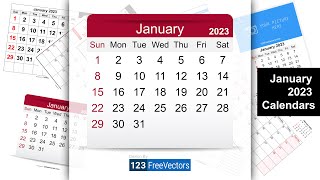 January 2023 Calendar  123FreeVectors [upl. by Akili]