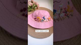 Floral embroidery hat embroidery embroiderydesigns diy diycraft tutorial diyprojects shorts [upl. by Anaek]