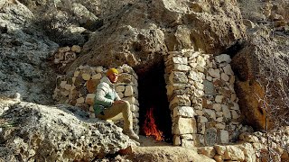 Building a COZY DUGOUT With a Fireplace That Will Last for Years Bushcraft Camping Nature Adventure [upl. by Enyawed]