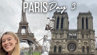 A winter day exploring Paris France 🇫🇷 Eiffel Tower Notre Dame  Galeries Lafayette  Vlog Day 3 [upl. by Anrak388]