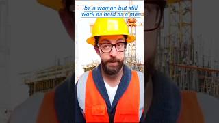 be a woman but still work as hard as a man funny workingfire construction worksmart worksite [upl. by Essilem]