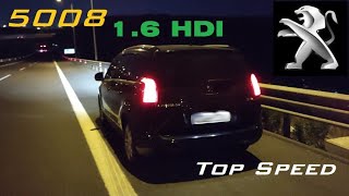 PEUGEOT 5008 2011 16 HDI 110 hp Acceleration amp Top Speed [upl. by Odraude]