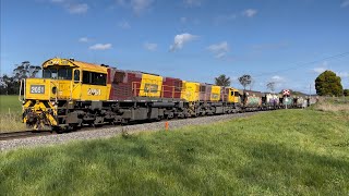 TasRail 2051 2054 46 Coal train crossing Dunorlan Road [upl. by Coralie]