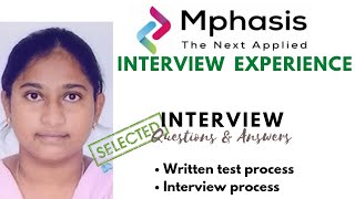 Mphasis latest interview experience 2022  Mphasis interview Question amp Answers  Mphasis interview [upl. by Maure]