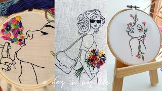 Floral Hand Embroidery Art  Free pattern to Print [upl. by Lotty415]