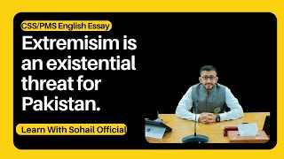 English Essay on Extremisim is an existential threat for PakistanExtremism in Pakistan UrduHindi [upl. by Chastity]