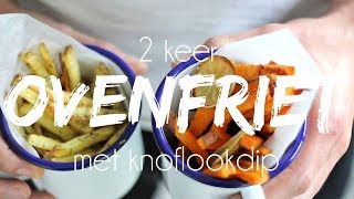 OVENFRIET  ZOETE AARDAPPEL  GEPOFTE KNOFLOOKSAUS  Lets Vegan [upl. by Alenoel]