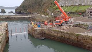 Charlestown Harbour gate replacement works [upl. by Farmann]