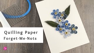 How to Make Quilling Paper Forget Me Nots  Easy Quilling Flowers  Quilling for Beginners [upl. by Alleoj]