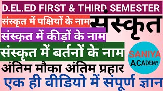 deled 1stamp3rd sem संस्कृत में पक्षियोंकीड़ोंबर्तनों के नाम महत्वपूर्ण टॉपिक Sanskrit bartanon [upl. by Zaslow]