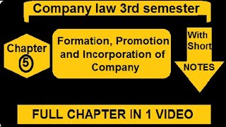 L5 Formation Promotion and Incorporation of Company in company law for Bcom students [upl. by Grosz409]