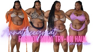 Fashion Nova Swimsuit TryOn Haul  Plus Size Edition 3x [upl. by Chaiken]