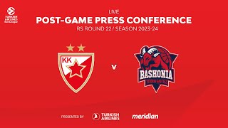 Press conference EuroLeague R22  Crvena zvezda Meridianbet  Baskonia [upl. by Lesh]