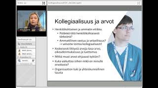 Sairaanhoitajaliiton webinaari Kollegiaalisuus – kohti yhteistä tavoitetta [upl. by Aleakcim]