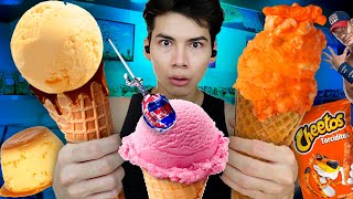 HICE 3 HELADOS DE SABORES RAROS 2 🥴🍦 Flan paleta tutsi cheetos torciditos [upl. by Raybin]