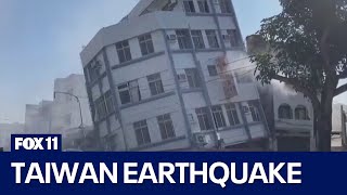 Taiwan earthquake Buildings damaged tsunami warning issued [upl. by Stempien]