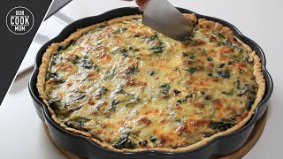 Spinach Quiche Recipe Easy spinach and feta cheese quiche  Ispanaklı ve Peynirli Kiş Tarifi [upl. by Naitsirhc]