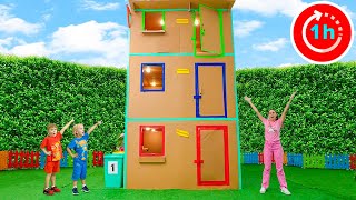 Giant Cardboard House and other funny Adventures for kids with Chris [upl. by Ycniuq]