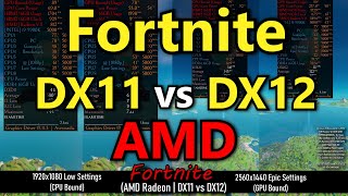 Fortnite  DX11 vs DX12 Performance Comparison AMD Radeon Unreal Engine 4 [upl. by Leasa]