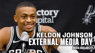 Keldon Johnsons External Media Day Press Conference  2425 San Antonio Spurs [upl. by Naillimxam283]