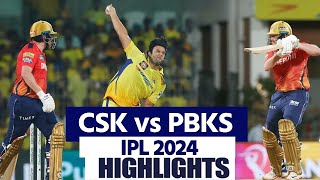 CSK vs PBKS IPL 2024 49 Match Highlights Chennai vs Punjab Full Match Highlights IPL 2024 Highligh [upl. by Deni]