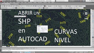 ABRIR UN SHP EN AUTOCAD CURVAS NIVEL Y COTAS [upl. by Rochus144]