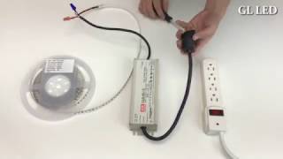 How to Connect LED Strip to Waterproof LED Transformer L [upl. by Clercq]