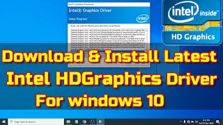 How To Download amp Install Intel hd Graphics Driver For windows 10 [upl. by Ardyaf976]