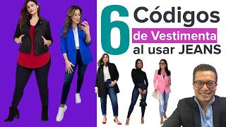 6 maneras para vestir ELEGANTE con JEANS 👖 [upl. by Lahcim]