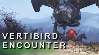 Fallout 4 Coolest Encounter  Vertibird deploys a Sentry Bot [upl. by Inaleon]