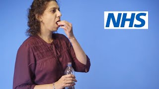 Problems swallowing pills Lean forward technique  NHS [upl. by Nilyac]