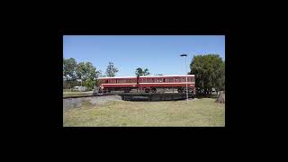 Railmotor RM 76 Goes For A Spin On Amamoor Turntable shorts australiantrains railfan dmus aec [upl. by Leund]