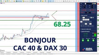 Pétrole WTI CFD  De retour audessus de 6825 Analyse Bonjour CAC 40 et DAX 30 du 24 août [upl. by Lebana]